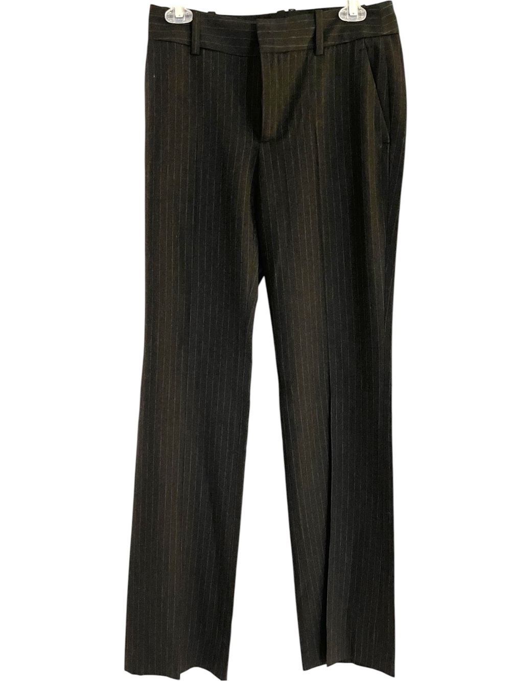 Women’s Zara Dark Gray Pinstripe Straight-Leg Mid-Rise Dress Pants Size 4
